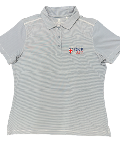Ladies Ahead Pinstripe Short Sleeve Golf Shirt